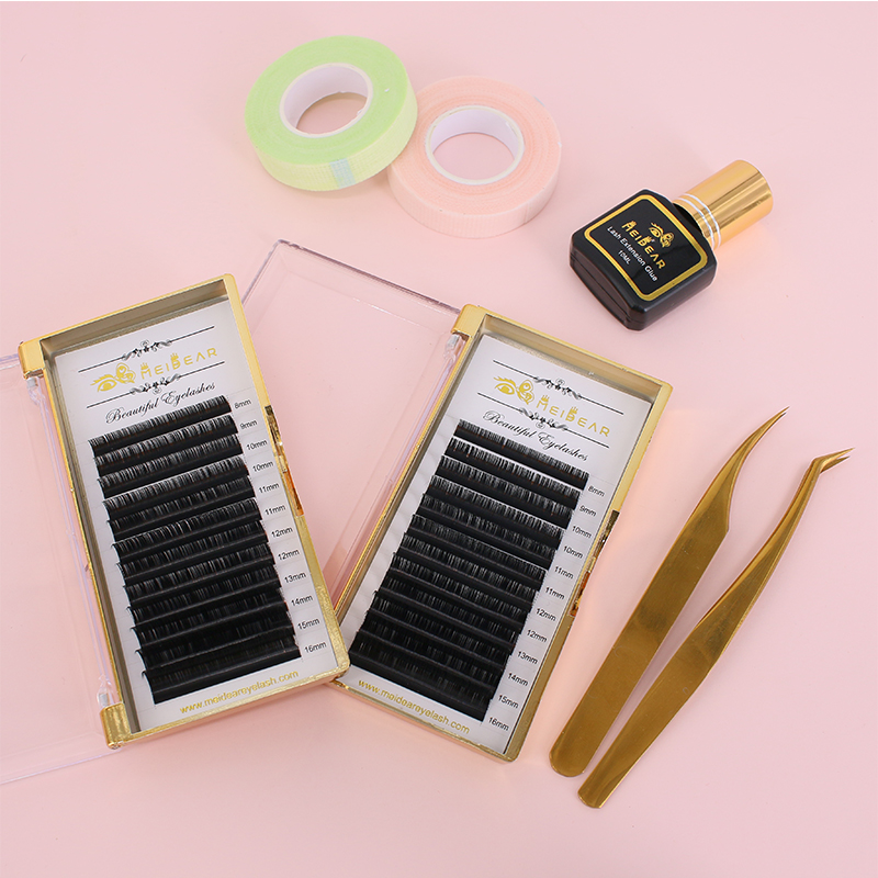 Professional Eyelash Vendors Supply Fast Fan Eyelash Extensions With Lash Adhesive OL