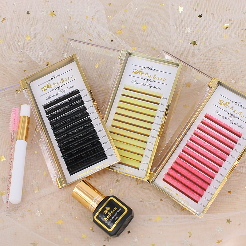 Wholesale individual eyelash extensions fast fanning packing custom vendors to US ES
