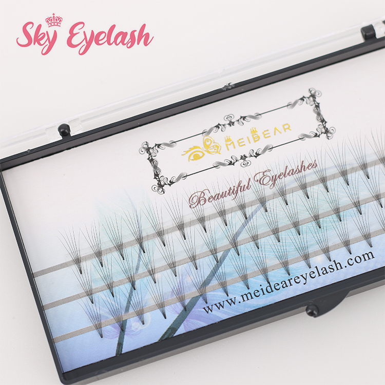 Lashes vendor wholesale rootless pre made fan volume lashes with private label-BW