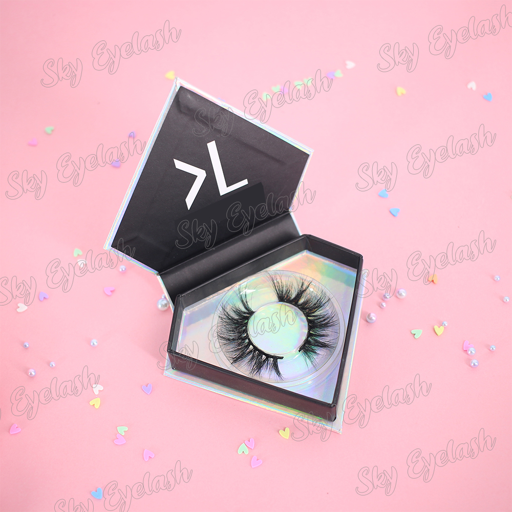 Lash vendor supply dramatic 25mm 3D mink eyelashes with custom packaging to USA