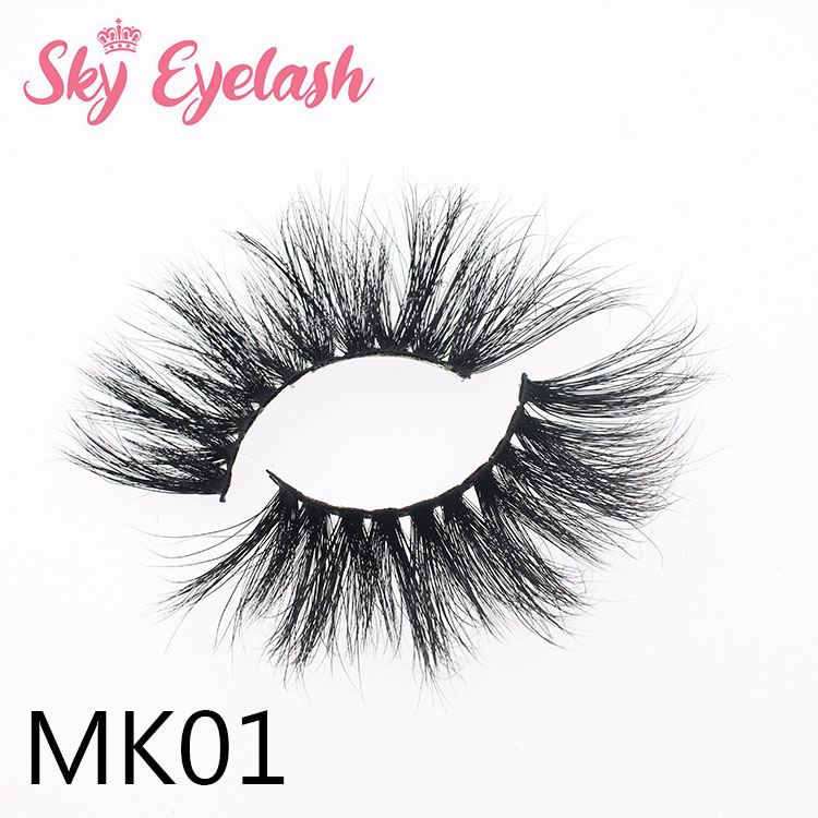 Wholesale 25mm long 3D mink eyelash with custom eyelash packaging usa OL