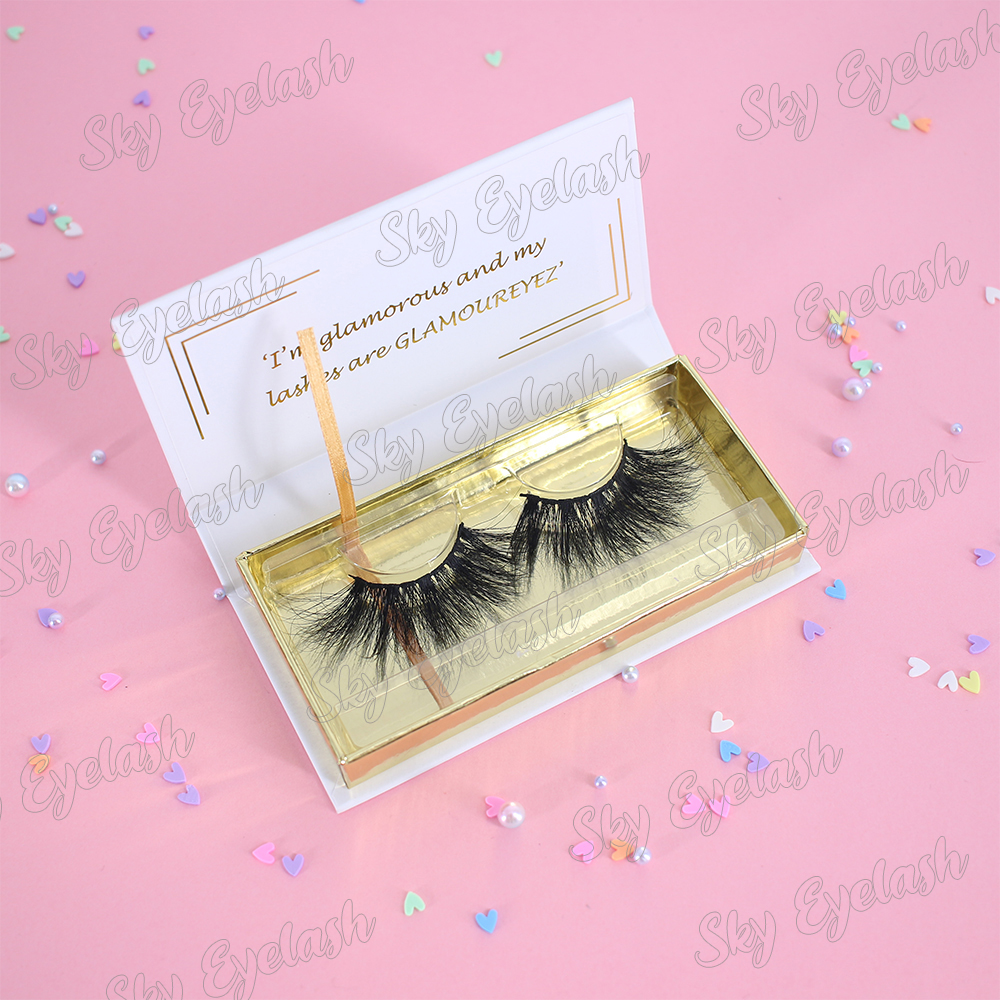 Distributor wholesale top 3D mink false eyelashes with adhesive packaging