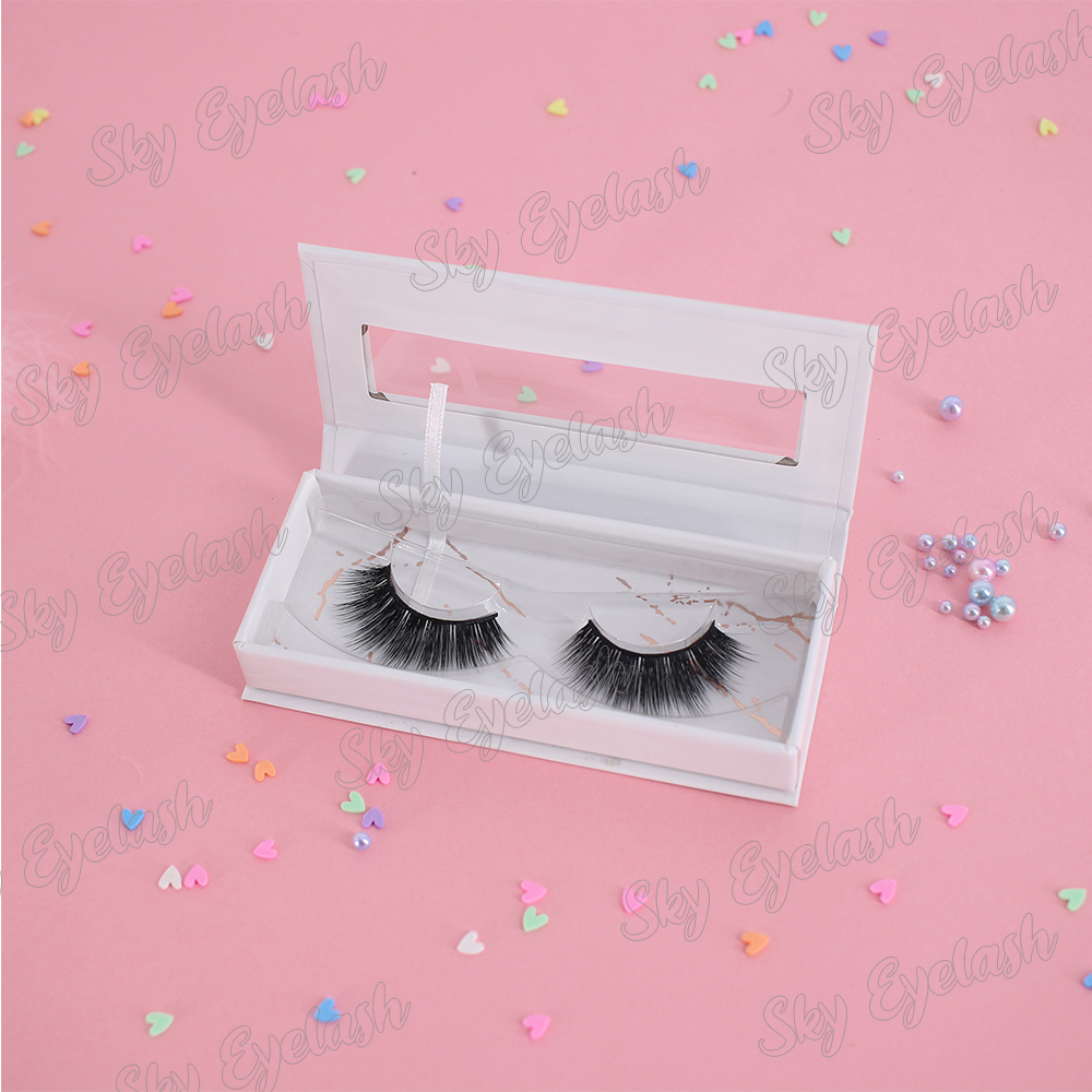 Hand made 3D faux mink lashes cheap price with beautiful private lash packaing-BW