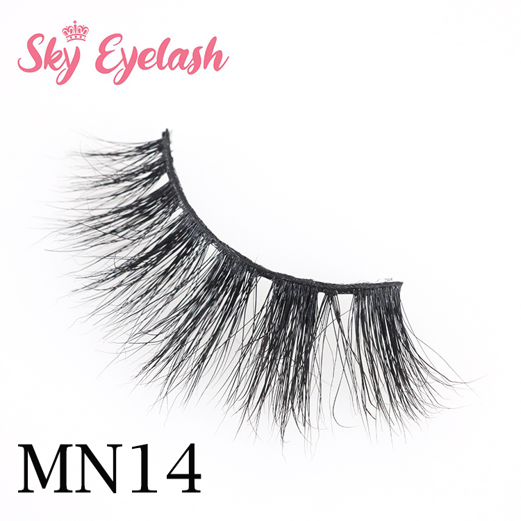 Best quality false black 3d mink cotton band eyelash private pakaging China factory OEM YO