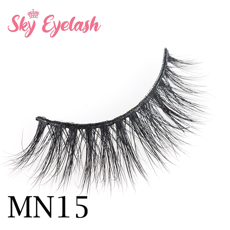 Best seller full strip false 3d mink eyelash with private glitter pakaging manufacturer distributor USA YO