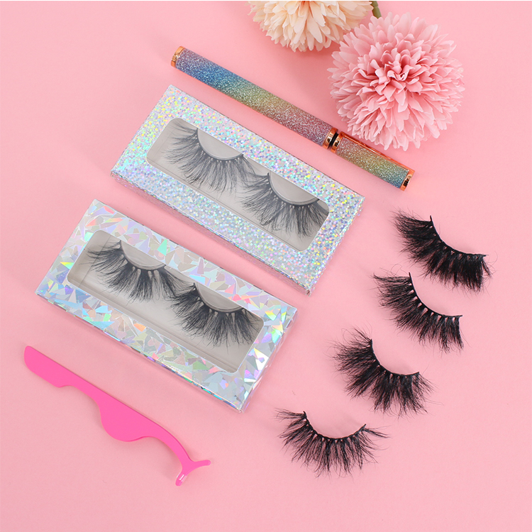 Super fluffy  5D mink eyelash with mangetic eyelash glue liner private label CO