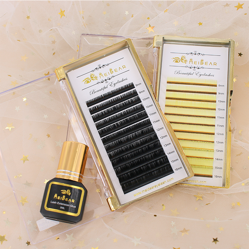 0.05mm thickness D curl eyelash extensions China manufacturer packing custom to US ES
