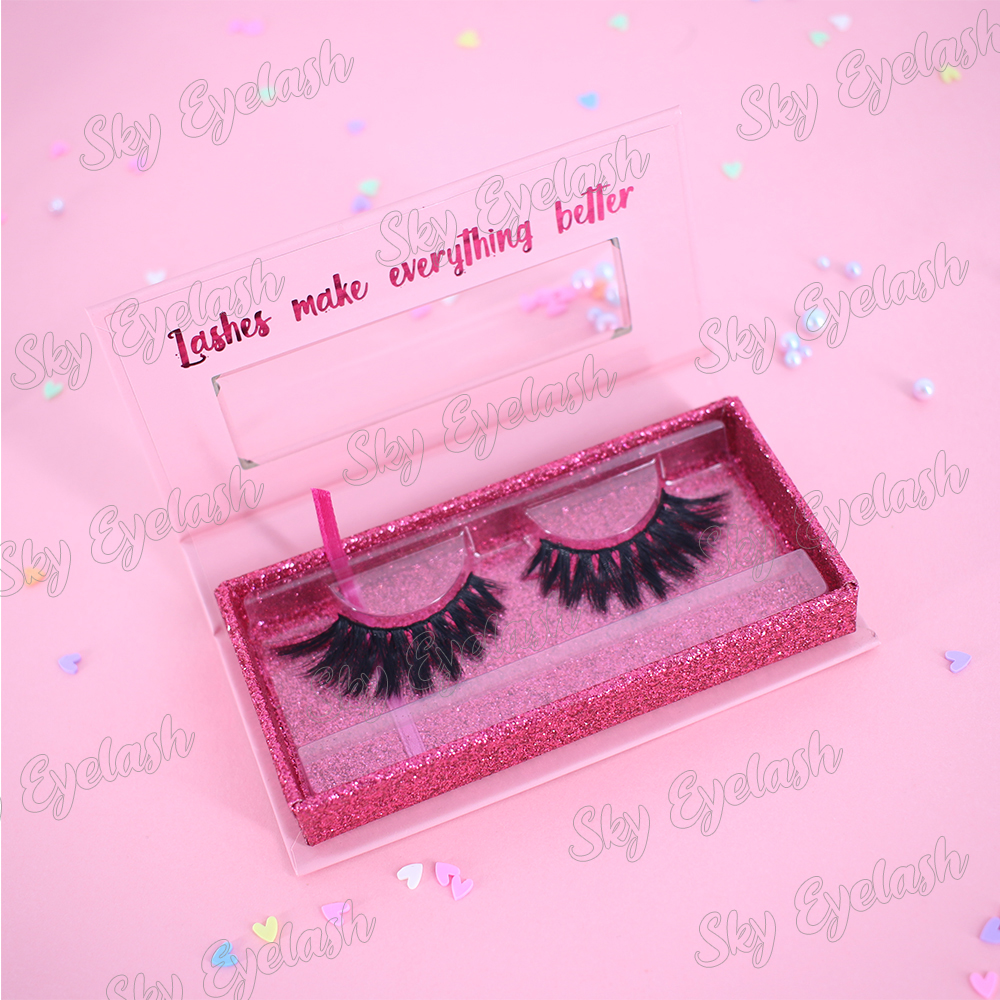 False eyelashes vendor supply cheap wispy 3D silk eyelashes with custom package-SX