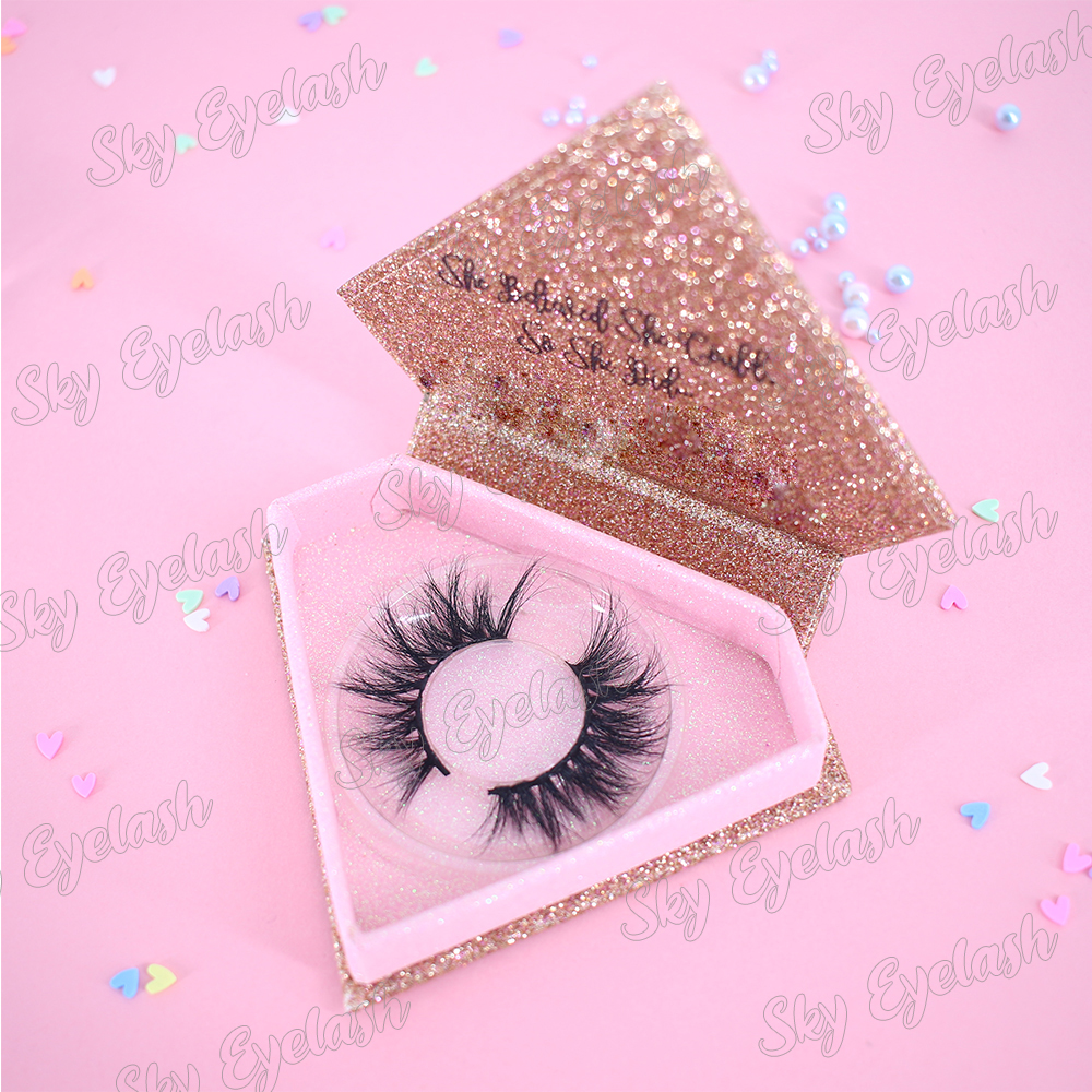 Eyelash vendor handmade cheap price 3D mink eyelashes with customized logo package-SX