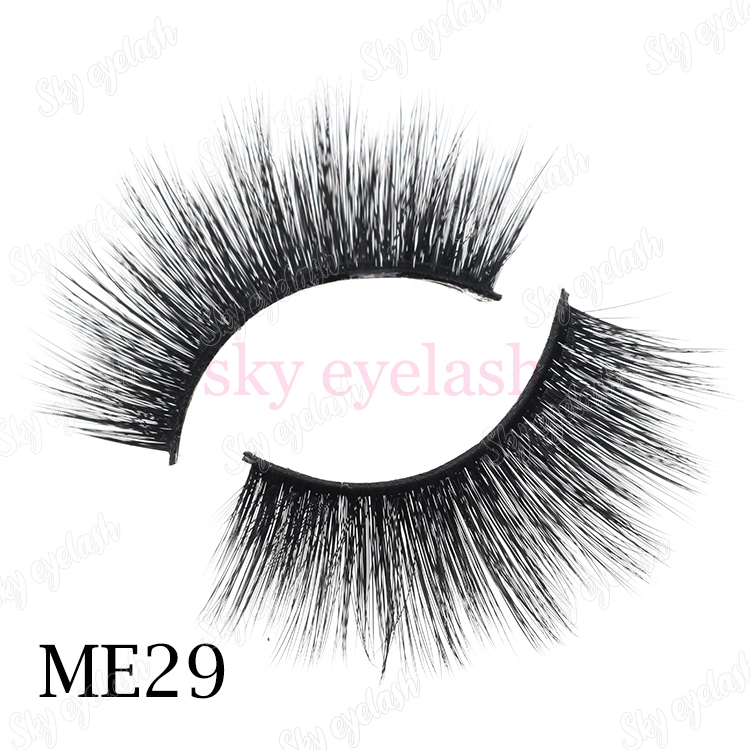 Natural eyelashes vendor wholesale 3d faux mink lashes with custom eyelash packaging-SX