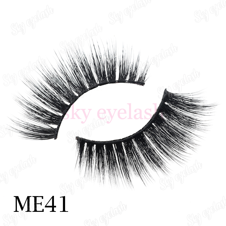 Natural eyelashes vendor wholesale 3d faux mink lashes with custom eyelash packaging-SX