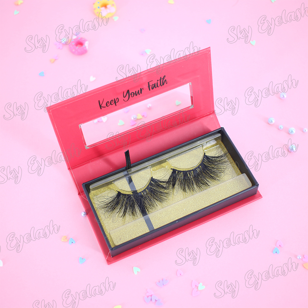 Eyelash vendor wholesale 25mm eyelashes 3D mink strip lashes with custom packaging