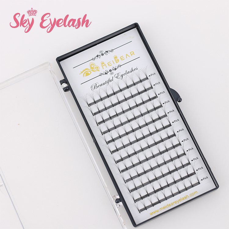 Eyelash manufacturer supply long stem Pre made fan eyelashes with best glue CO