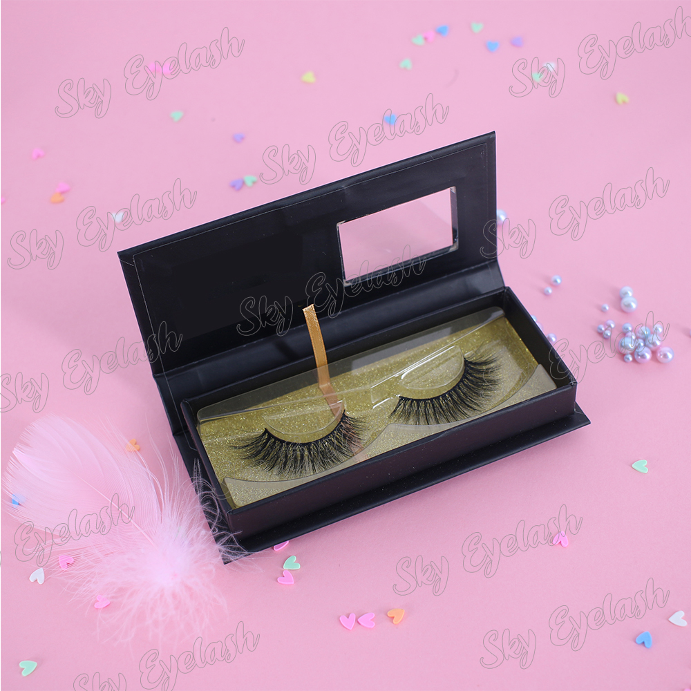 Custom eyelash packaging for 25mm 3D faux mink eyelashes with own brand