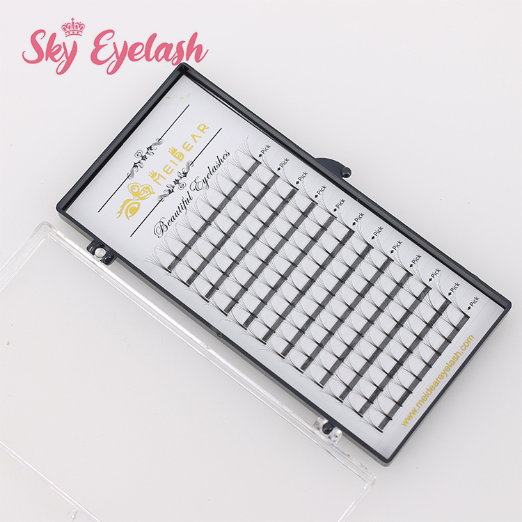 Lash extension vendors supplies long stem pre made fans eyelashes with private label-BW