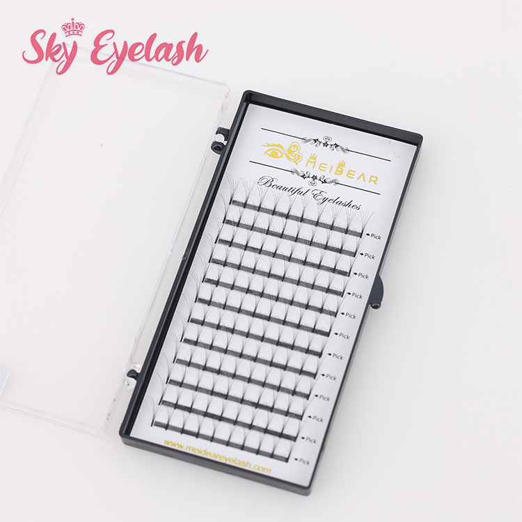 Lash extension vendors supplies long stem pre made fans eyelashes with private label-BW
