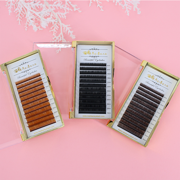 Private label eyelash extension wholesale vendors easy fast fan 5D effect to California ES