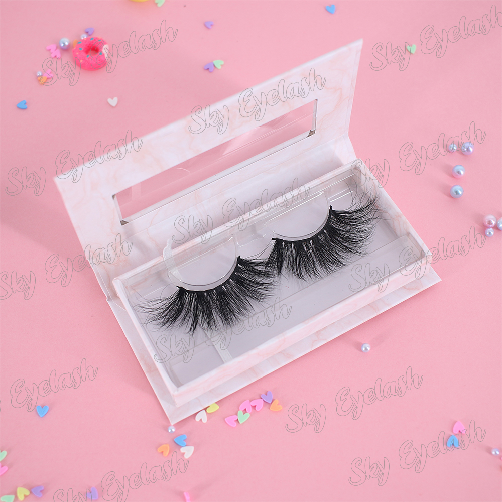 Lash vendor supply hot 25mm 5D mink false eyelashes with custom packaging