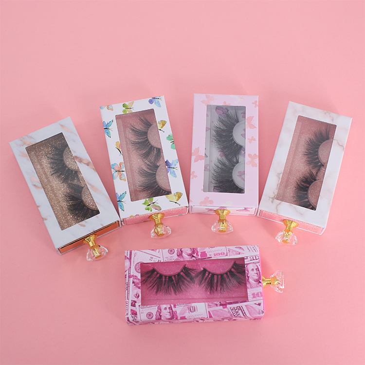 Custom eyelash packaging for 5D mink strip lashes to USA India