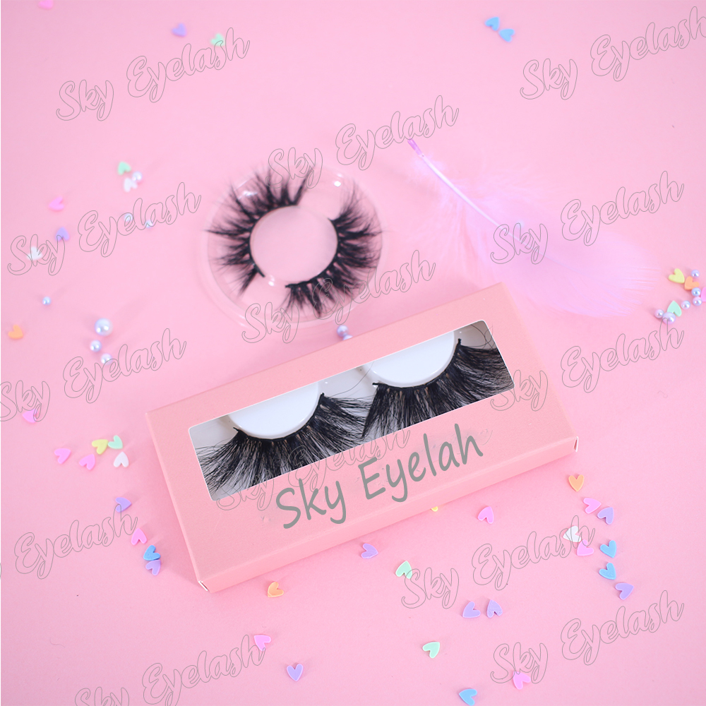 High quality 3D mink eyelashes 25mm length with custom packaging boxes