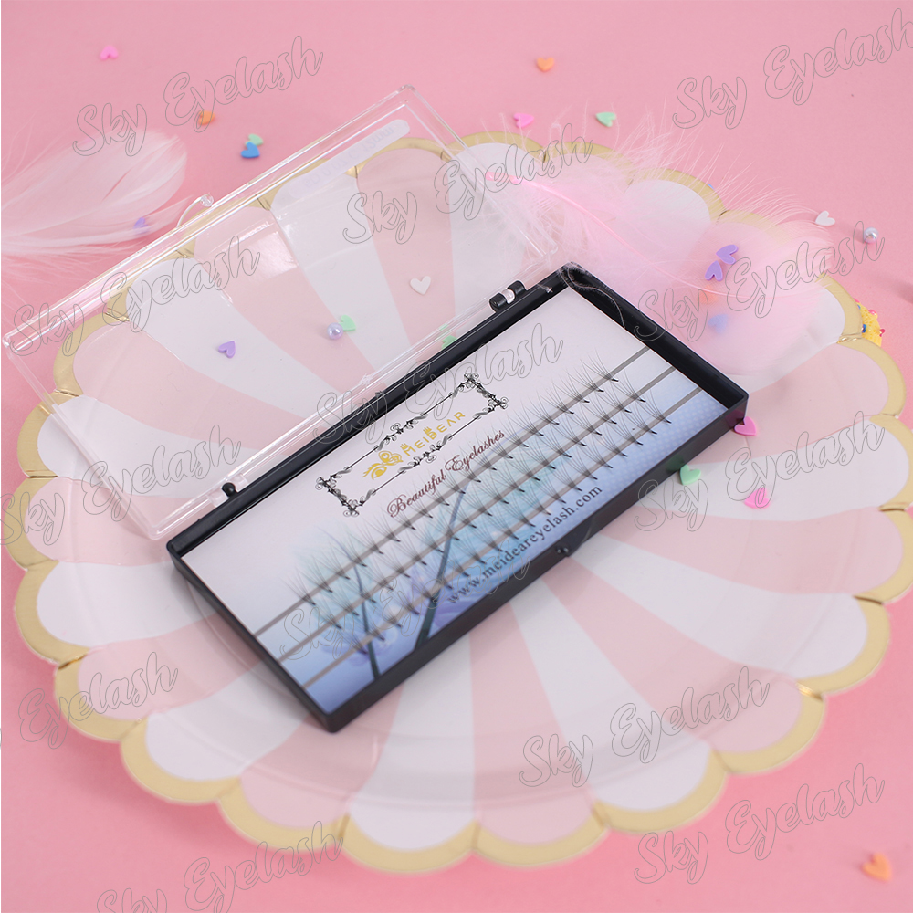 Lash extension wholesale rootless pre-made volume eyelash extensions with adhesive