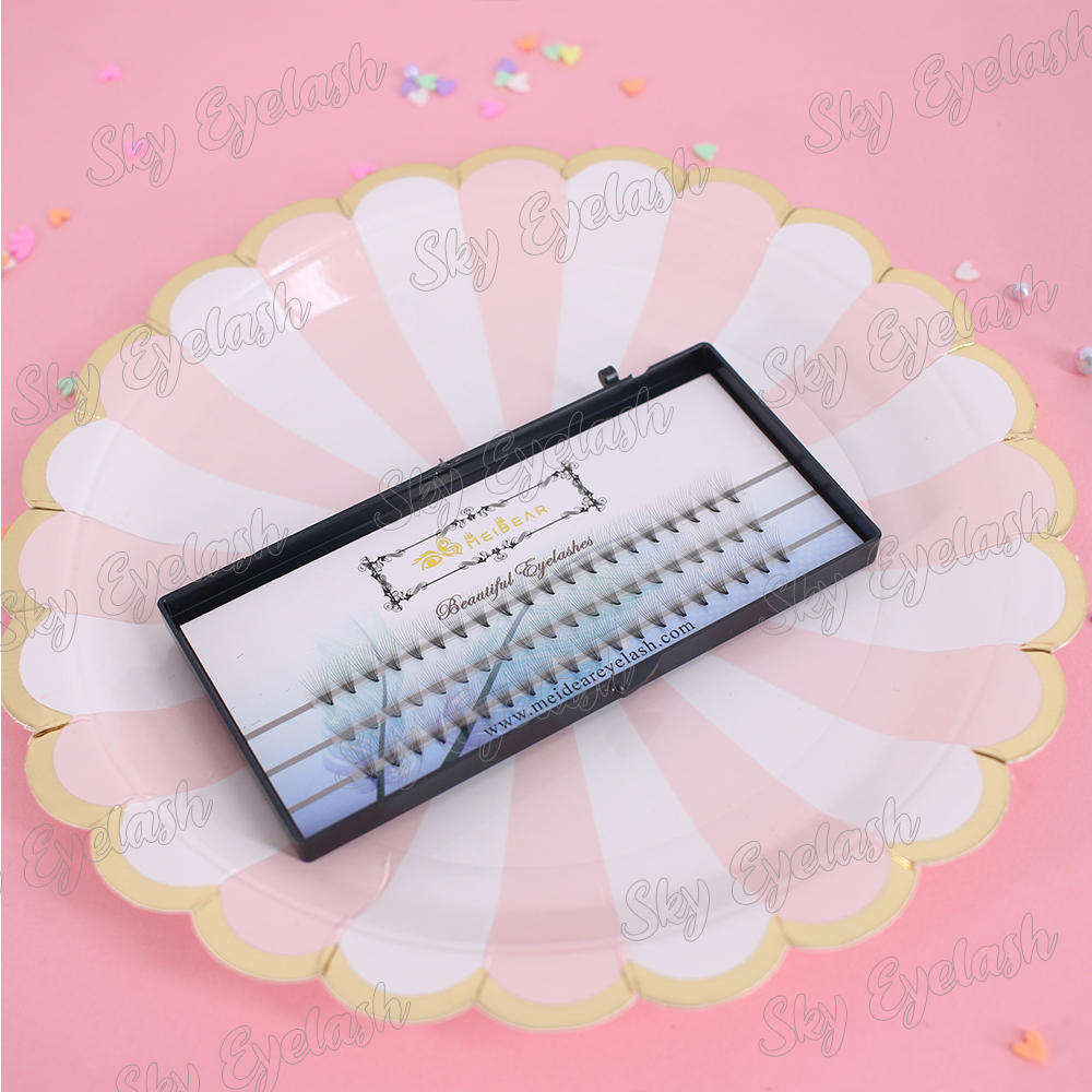 Lash extension wholesale rootless pre-made volume eyelash extensions with adhesive