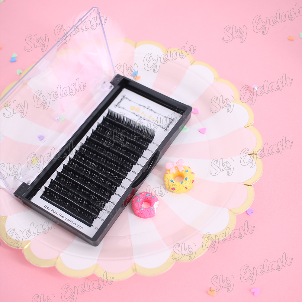 Lash vendor supply permanent mink eyelash extensions with custom brand packaging