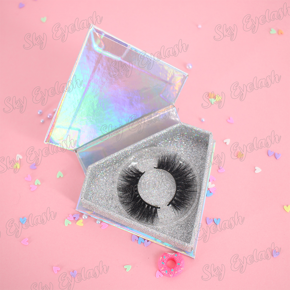 Lash vendor supply hot 25mm 5D mink false eyelashes with custom packaging