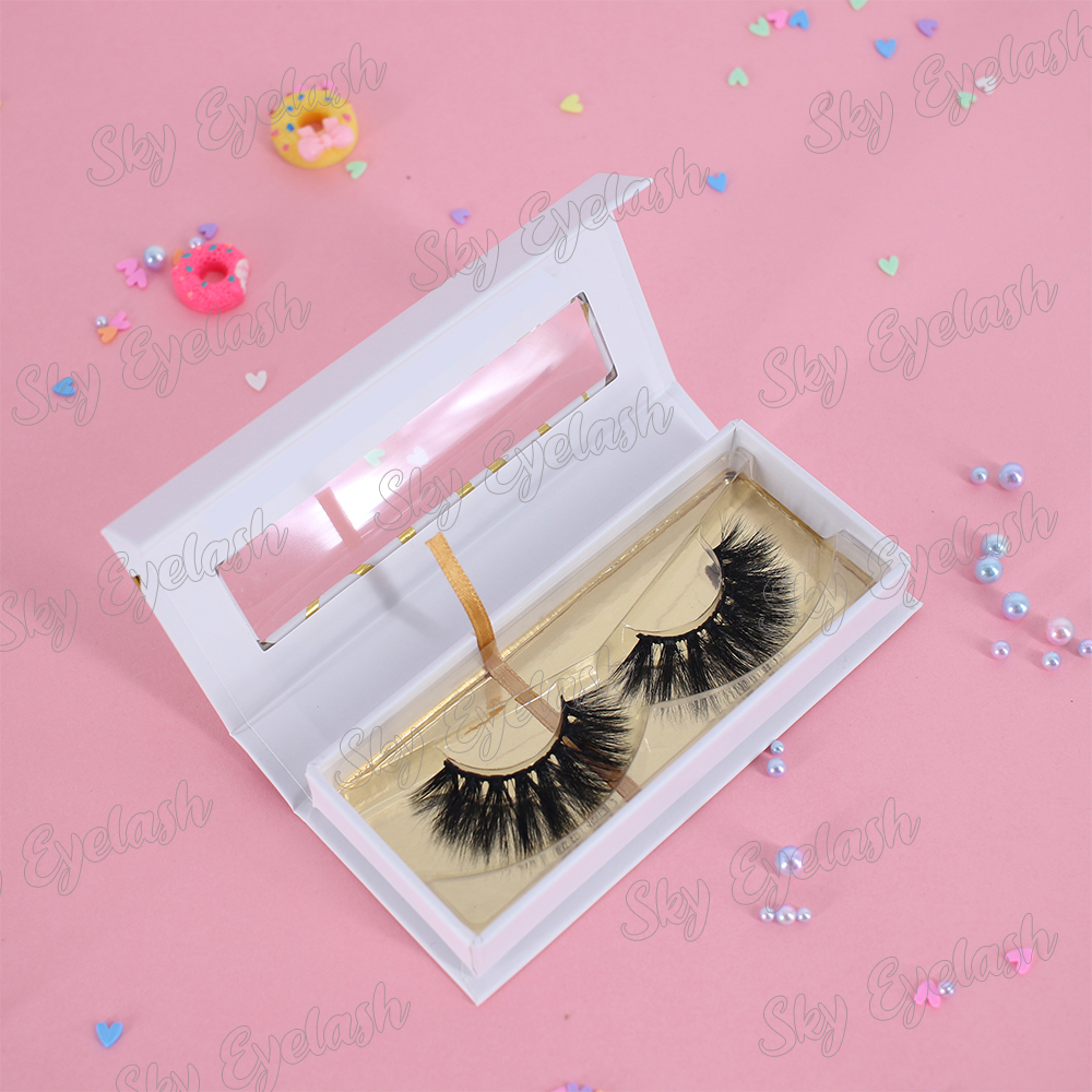 Lash vendor supply natural wispy eyelashes 3D mink lashes with custom packaging