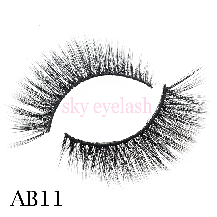 Lash vendor supply wispy eyelashes clear band with private label packaging
