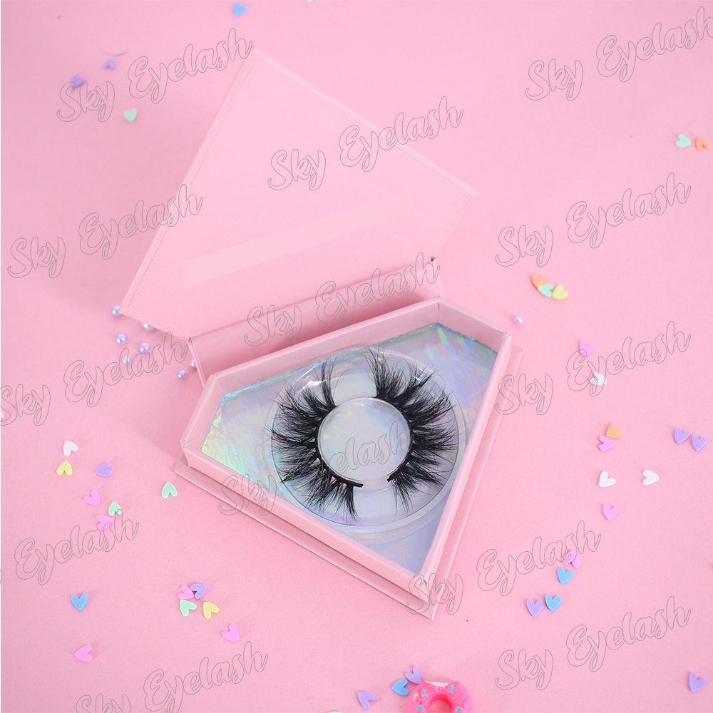Eyelash vendors wholesale 25mm 5D mink eyelashes with packaging box
