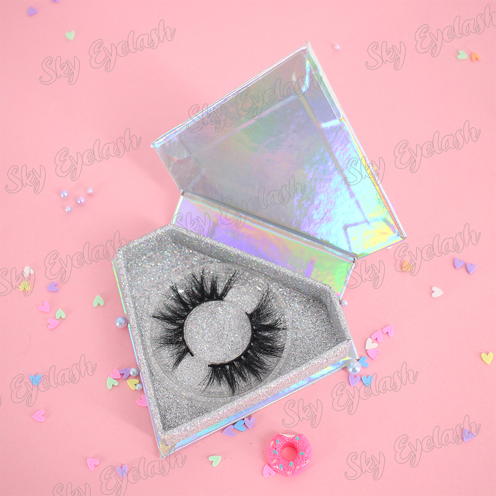 High quality 3D mink eyelashes 25mm length with custom packaging boxes