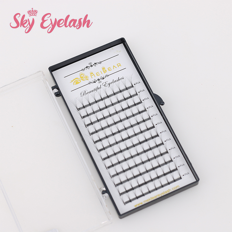 Eyelash manufacturer supply long stem Pre made fan eyelashes with best glue CO