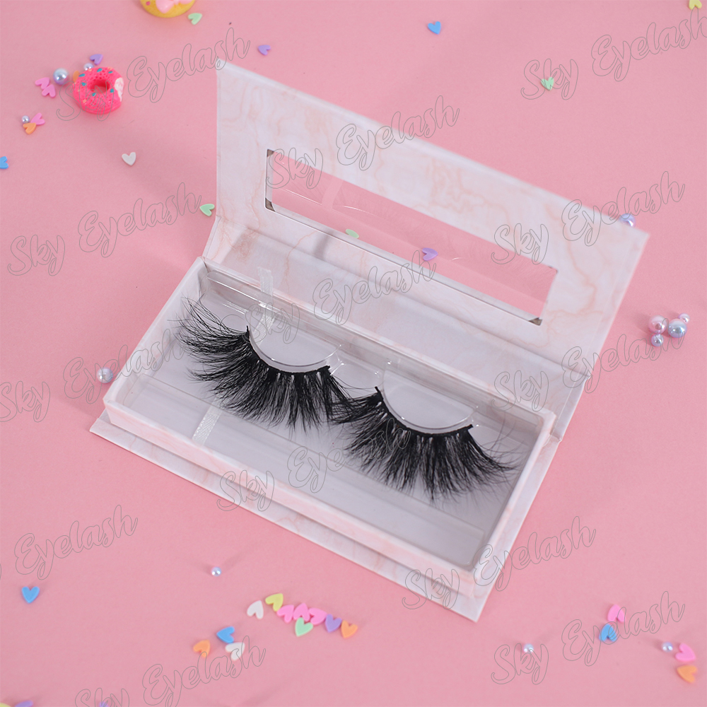 Private label 25mm faux mink eyelashes 3D fake lashes with custom boxes to UK
