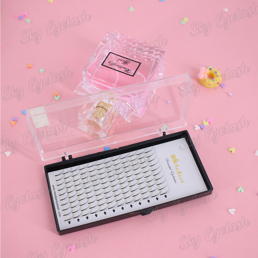 Lash extension wholesale rootless pre-made volume eyelash extensions with adhesive