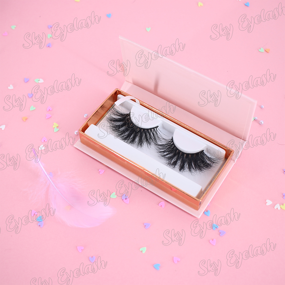 Eyelash vendor wholesale 25mm eyelashes 3D mink strip lashes with custom packaging