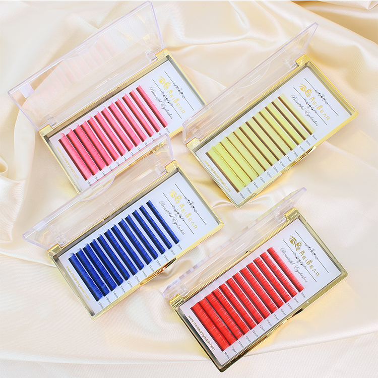 Private label  colored eyelash extension with own brand packaging box to England CO