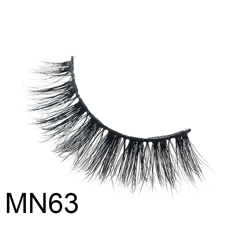 Wholesale fluffy 3D mink eyelash with customized box lash glue eyeliner CO