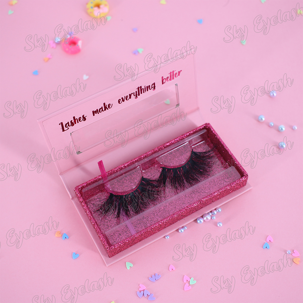 Distributor wholesale top 3D mink false eyelashes with adhesive packaging