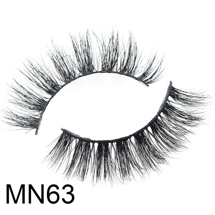 Wholesale fluffy 3D mink eyelash with customized box lash glue eyeliner CO